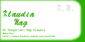 klaudia mag business card